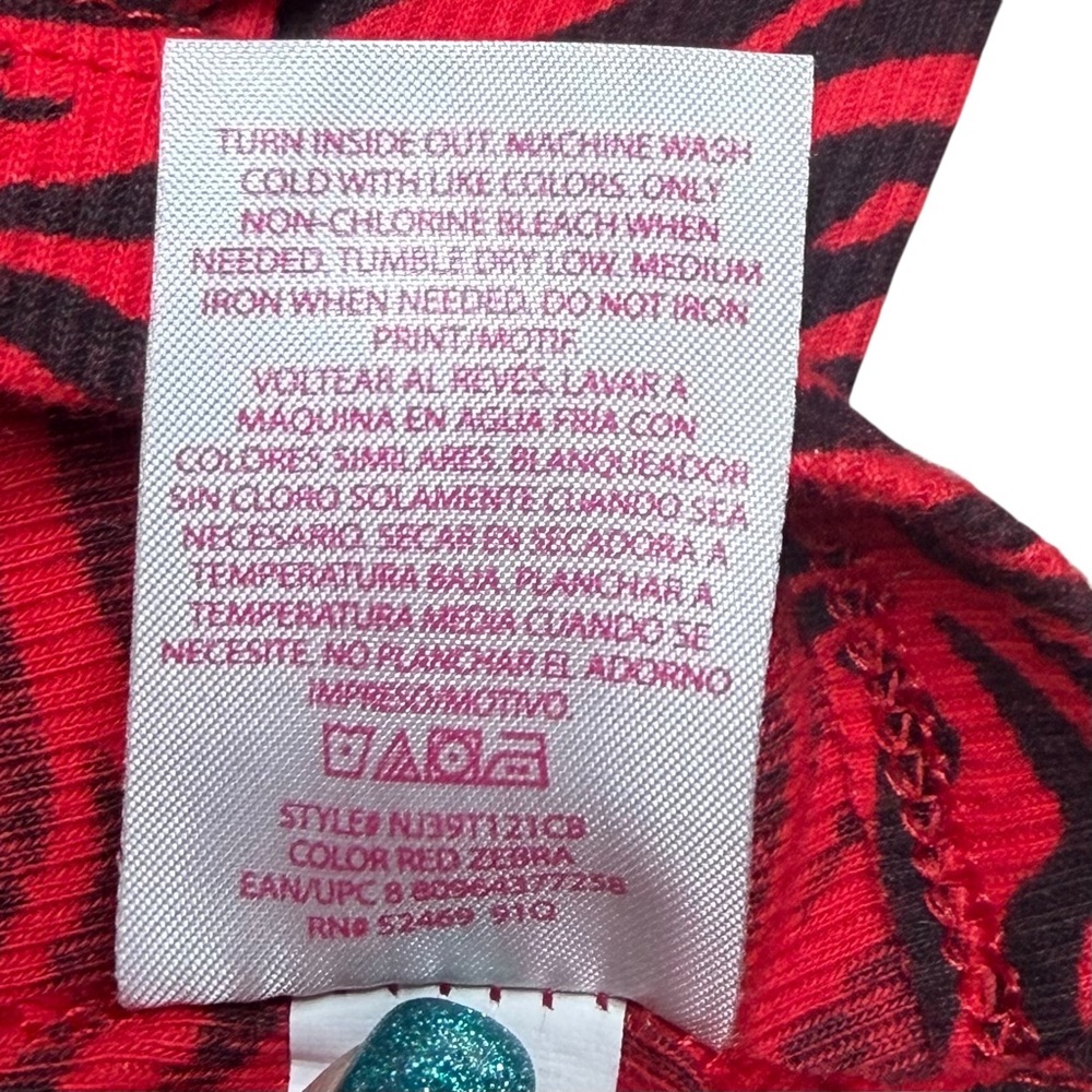 10/$25🦋 Vintage Y2K No Boundaries Red & Black Zebra Print Ribbed Camisole - XL - Picture 14 of 14